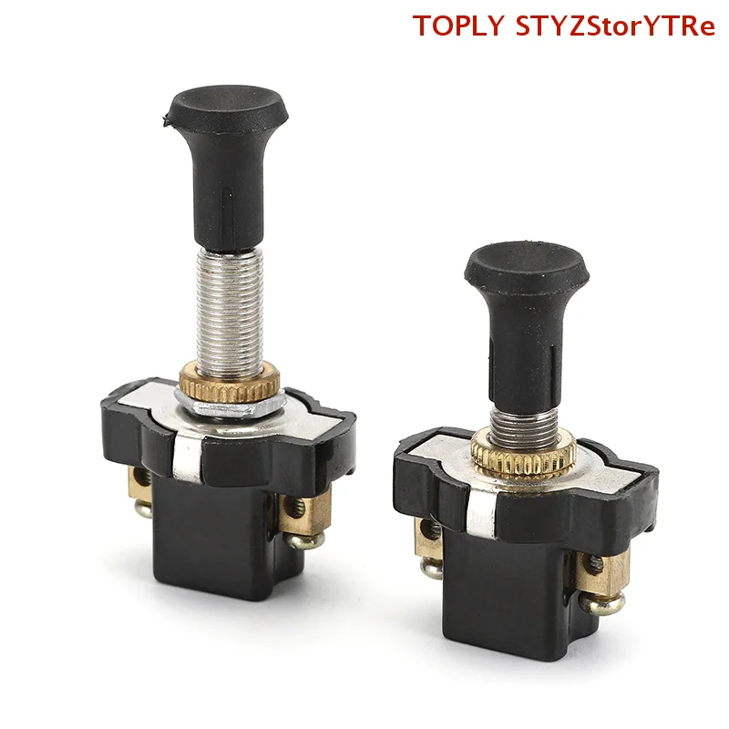 1PC Durable High Performance On-Off Long Push Pull Switch 12V 13mm 20mm Screw Terminals
