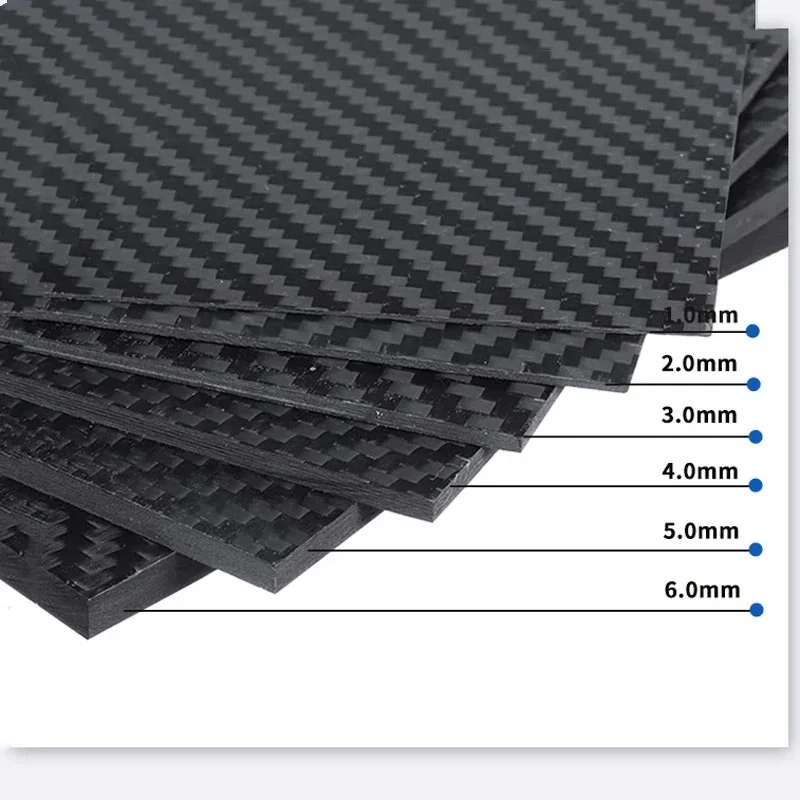 200mm×400mm  Real Carbon Fiber Plate Panel Sheets 0.5mm 1mm 1.5mm 2mm 3mm 4mm 5mm thickness Composite Hardness Material for RC