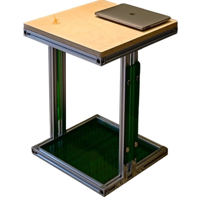 Industrial style aluminum profile marine board sofa edge acrylic household narrow side small tea table