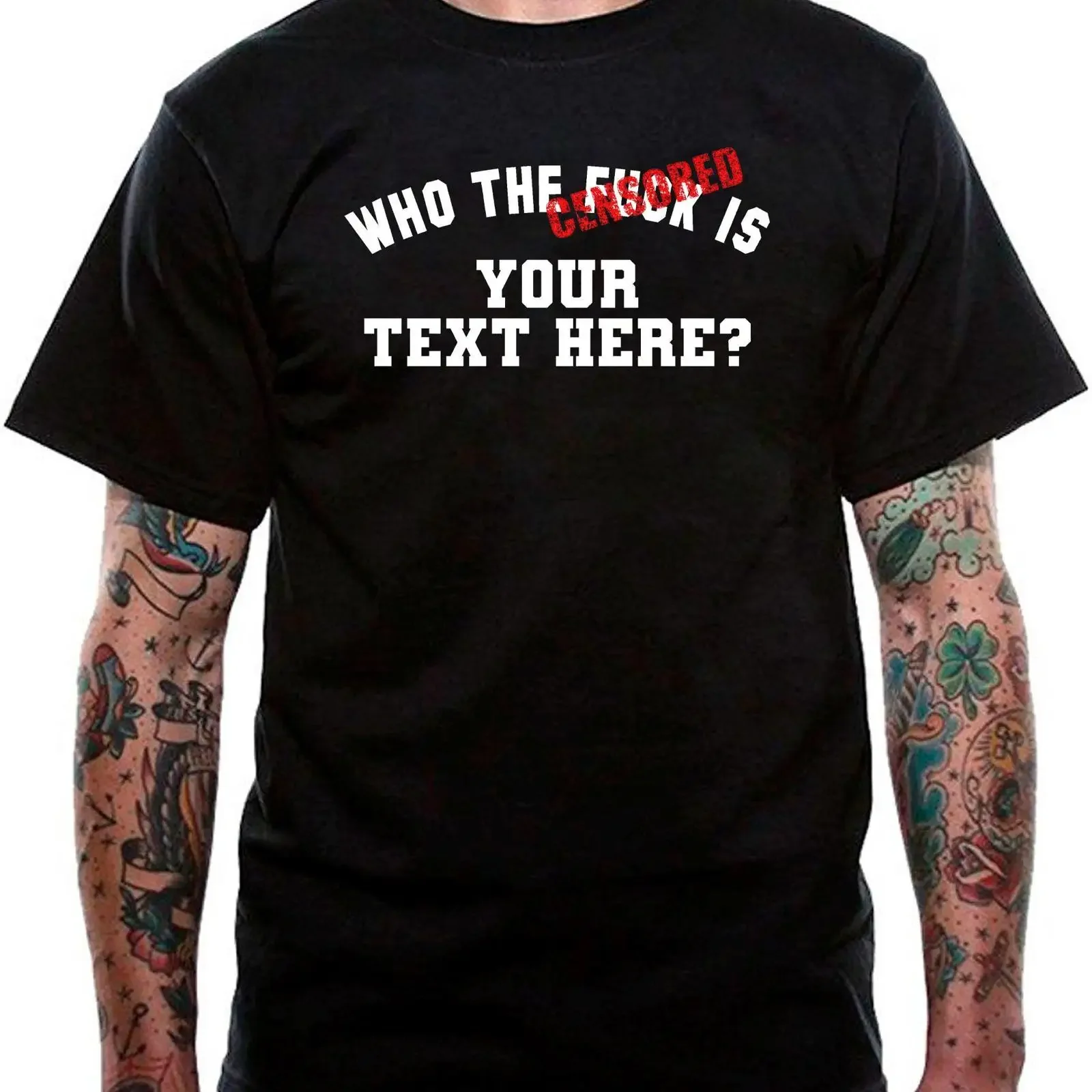 Wer zum Teufel ist Ihr Text hier T-Shirt mit individuellem Design, ungewöhnlich, neuartig, Vintage, gewaschen, stilvoll, vielseitig, bequem, Unisex-Mode