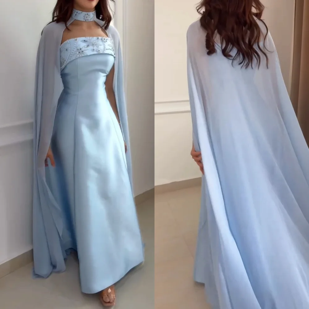 

Customized Sparkle Retro Flower Rhinestone Beading A-line Strapless Long Dresses Bespoke Occasion Dresses Exquisite High Quality