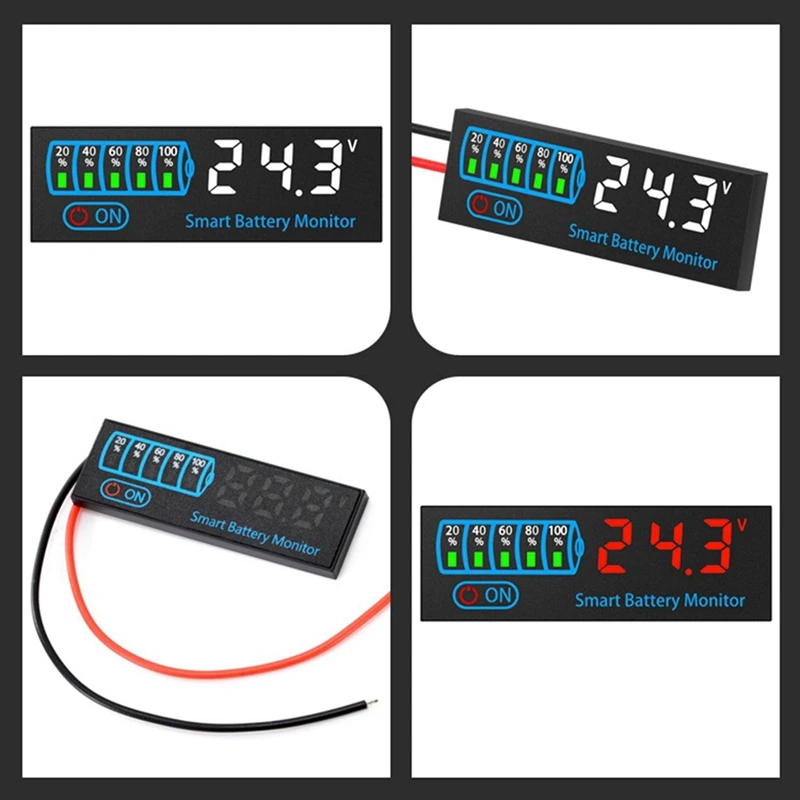18650 Li-Ion Lipo prueba de litio 7-55V indicador de nivel de batería ácida probador pantalla LED módulo medidor capacidad medidor de voltaje-AT64