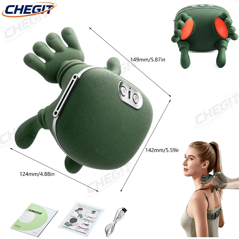 

4D бионический палец беспроводной массажер для шеи и плеч шейный трапециевидный разминающий шаль бесщеточный двигатель для релаксации и облегчения боли