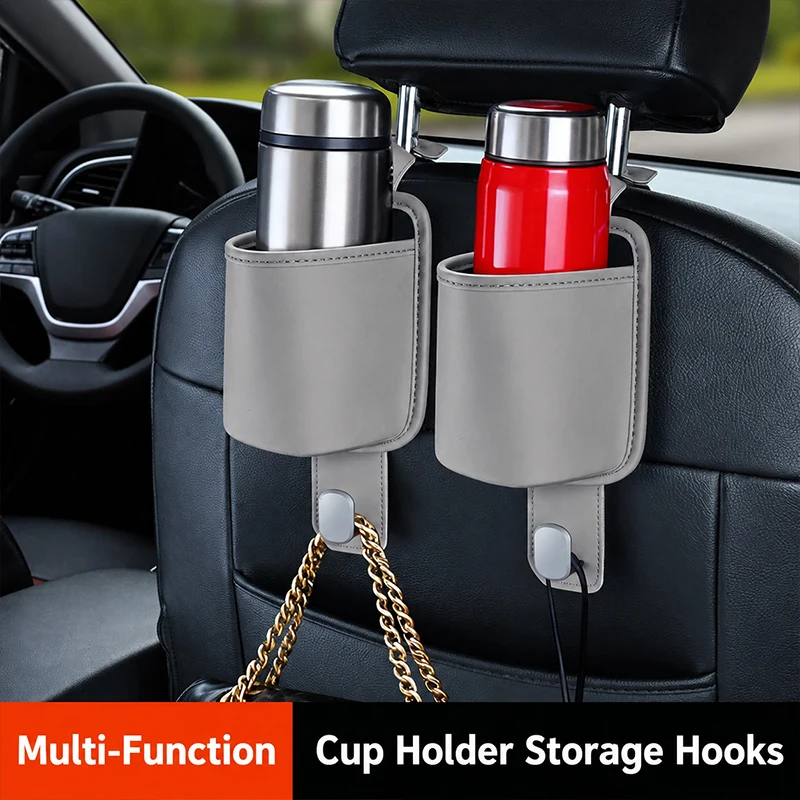 Car Seat Headrest Baby Milk Bottle Holder Kids Seats Back Cup Pocket With Hanging Hooks for Carries Toys Diaper Heavy Goods