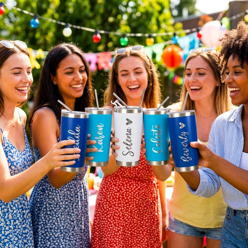 Personalized Stainless Steel Tumbler with Straw Custom Name Travel Mug Bridesmaid Gift for Bachelorette Party,Christmas Gift. view 4