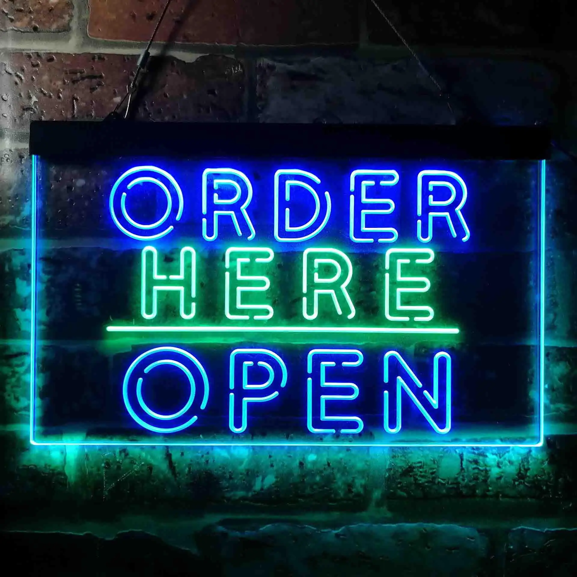 Order Here. Open Dual Color Led Neon Sign st6-i3647
