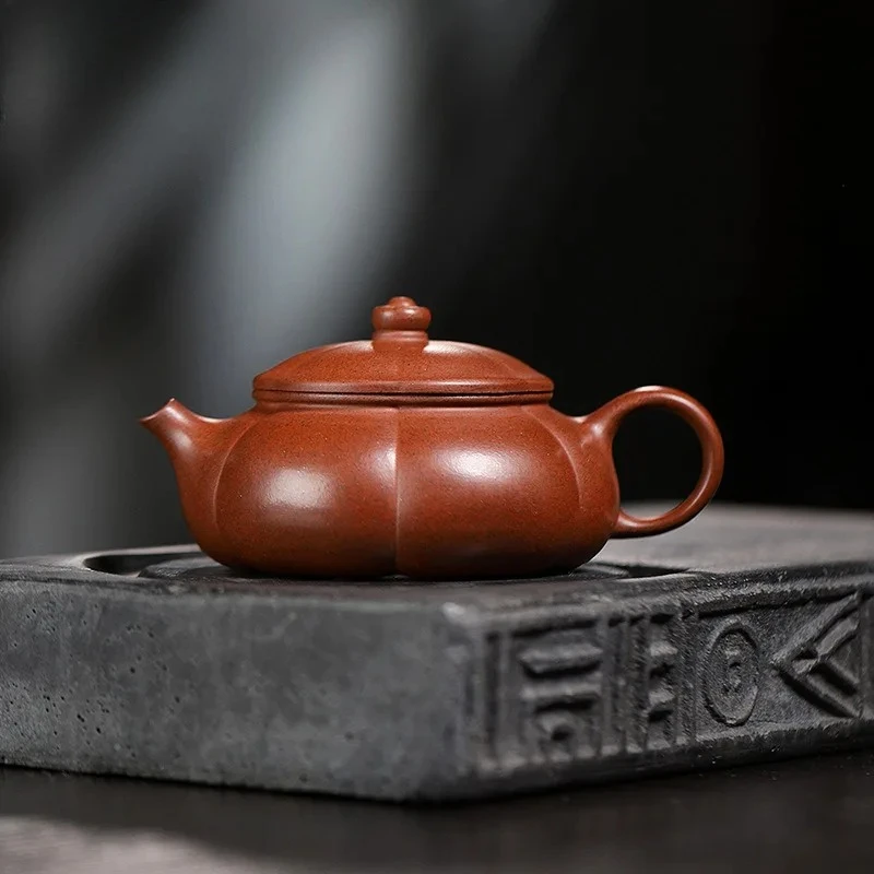 

180ml Ancient Yixing Purple Clay Teapots Handmade Plum Blossom Cold River Pot Raw Ore Mud Kettle Zisha Tea Set Ornaments Gifts