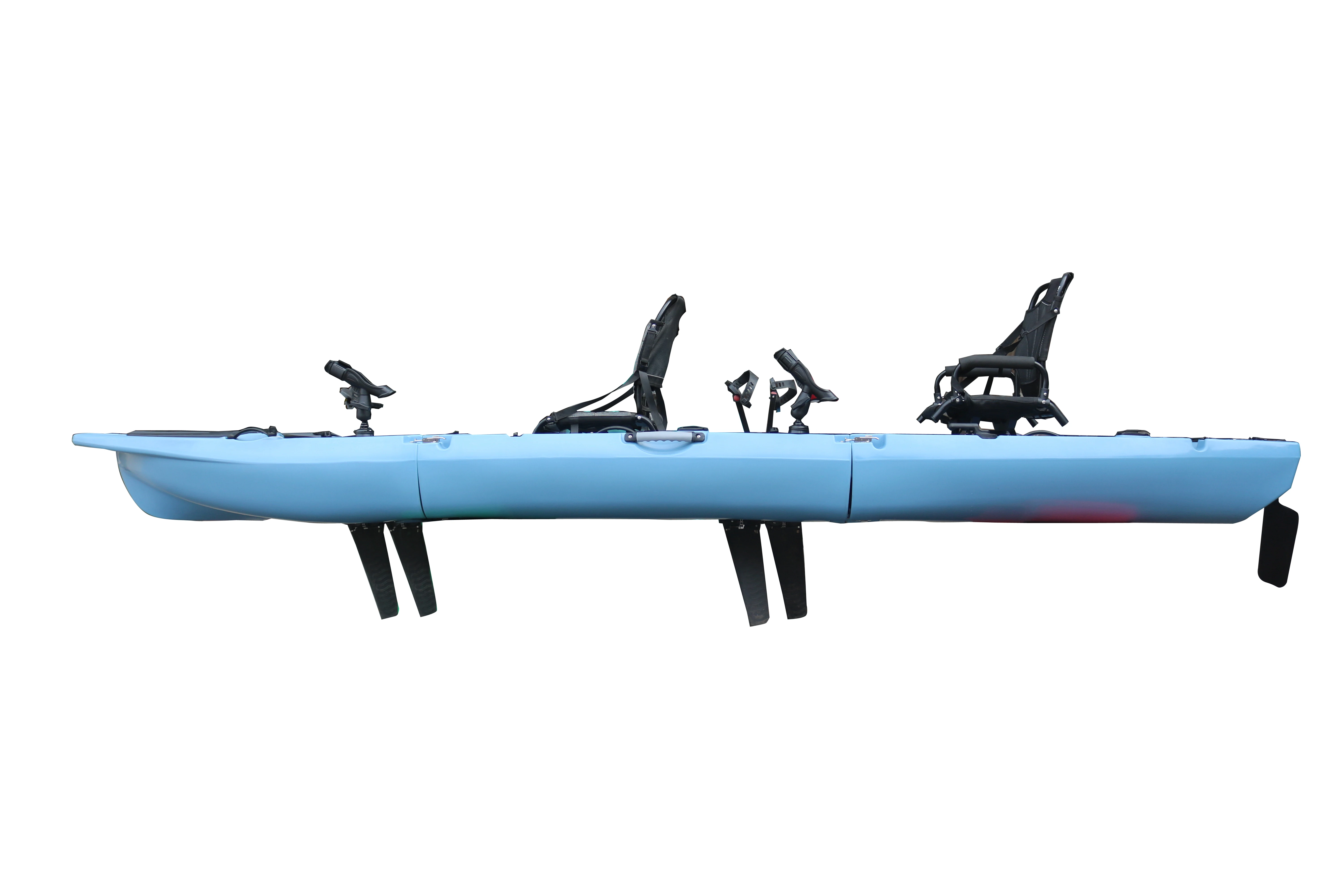 14FT 2 Person Detachable  Pedal Kayak Sit-On-Top Double Seats HDPE Plastic Fishing Modular Kayak tandem Boat with Electric Motor view 3