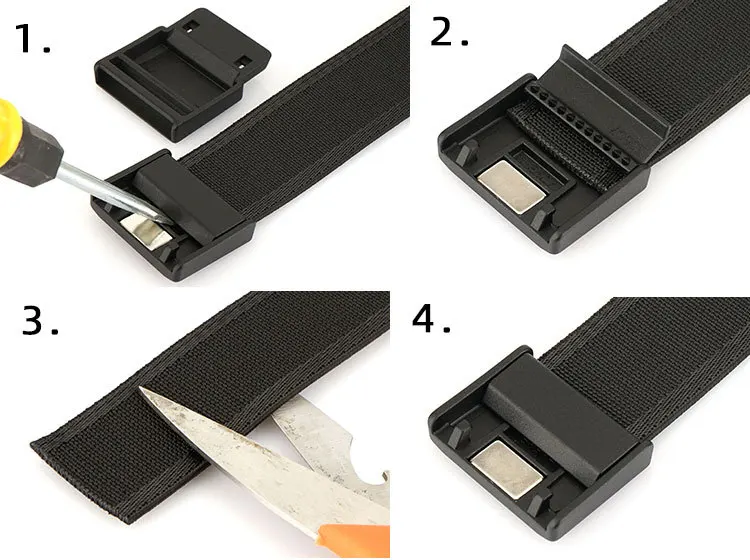 عالية الجودة مشبك مغناطيسي جديد جولف الرياضة حزام مطاط حزام التكتيكية المعادن صعبة تمتد النايلون الرجال حزام محايد عسكري