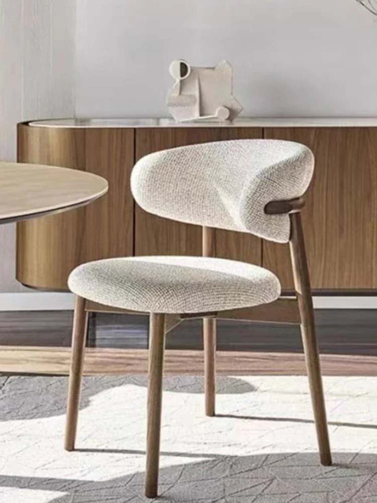 Modern simple solid wood dining chair Nordic retro chair home dining table stool backrest log style restaurant book table chair