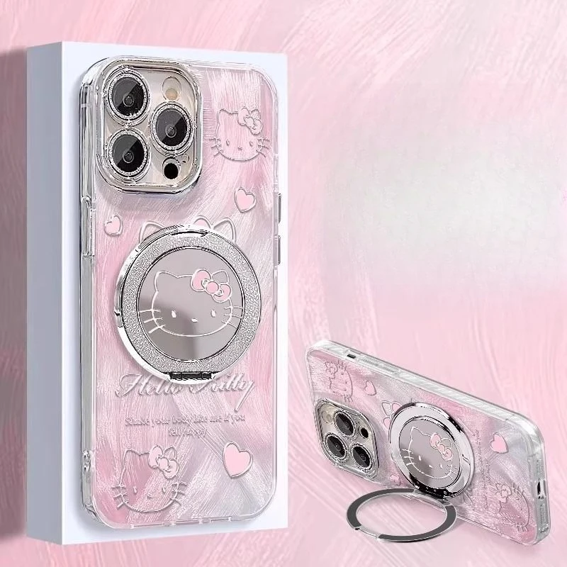 

Kawaii Hello Kitty Sanrio Student Cartoon Cute iPhone Shell Mobile Phone Protection Decoration Mobile Phone Stand Gift for Kids