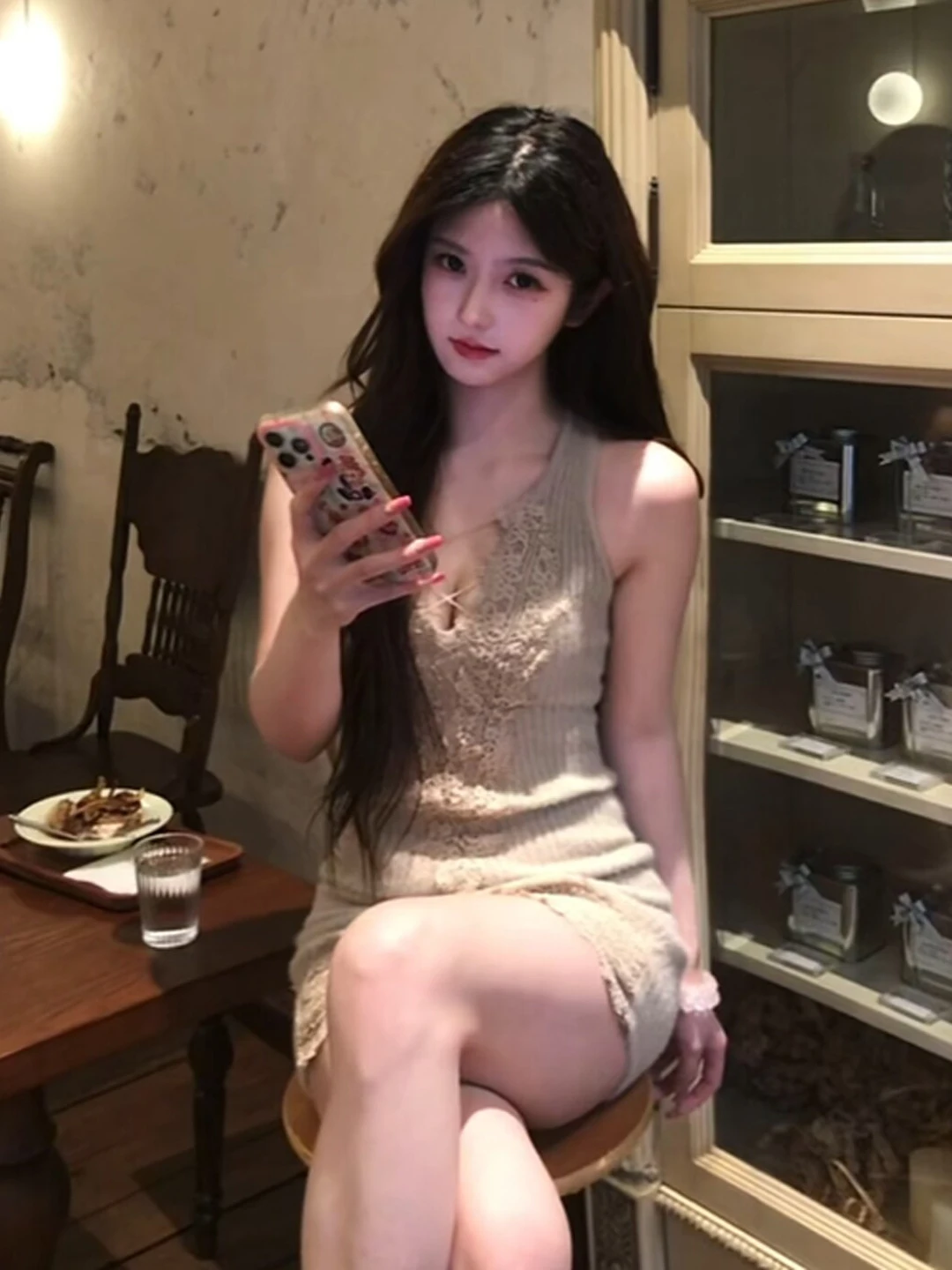 

Элегантное женское платье с V-образным вырезом, облегающее, короткое, с кружевными вставками, из хлопка, с завышенной талией, для весны и лета, повседневное, модное