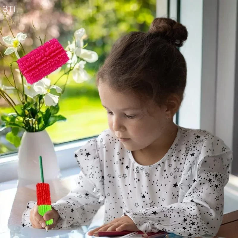 

Delightful Bright Silicone Pen Storage Writing Tool Furry Stress Relief Toy Pencil Grip Aid