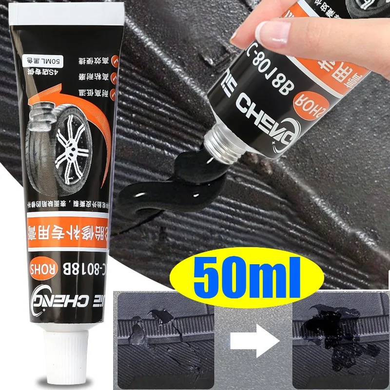 

1/2 шт. клей для ремонта шин, водонепроницаемый и устойчивый к высоким температурам черный уплотнитель с острым язычком автомобильный фиксатор