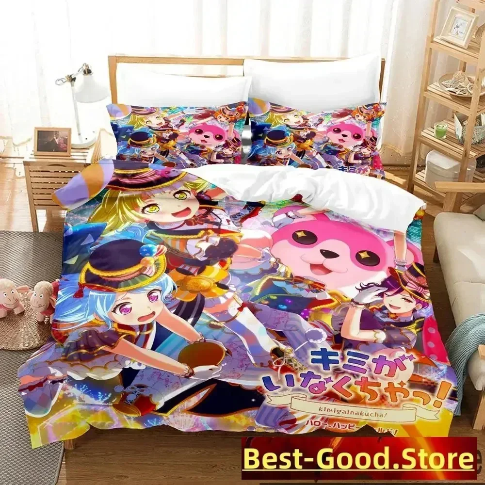 

3D Print BanG Dream Anime Girls Band Party Bedding Set Duvet Cover Sheet Pillowcase Bed Full Queen King Size Comforter Bedroom