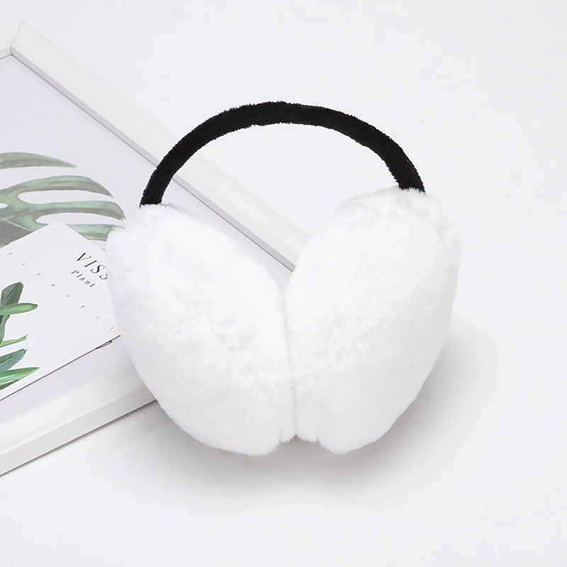 Portable Folding Plush Earmuffs, Soft Ear Warmer, monocromático, Earflap, quente, ao ar livre, proteção fria, moda, inverno