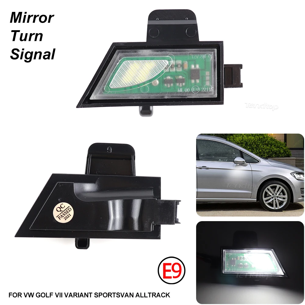 LED Side Rearview Mirror Floor Ground Puddle Welcome Light For VW Golf 7 MK7 Variant GTI R20 Sportsvan Touran MK3 T5