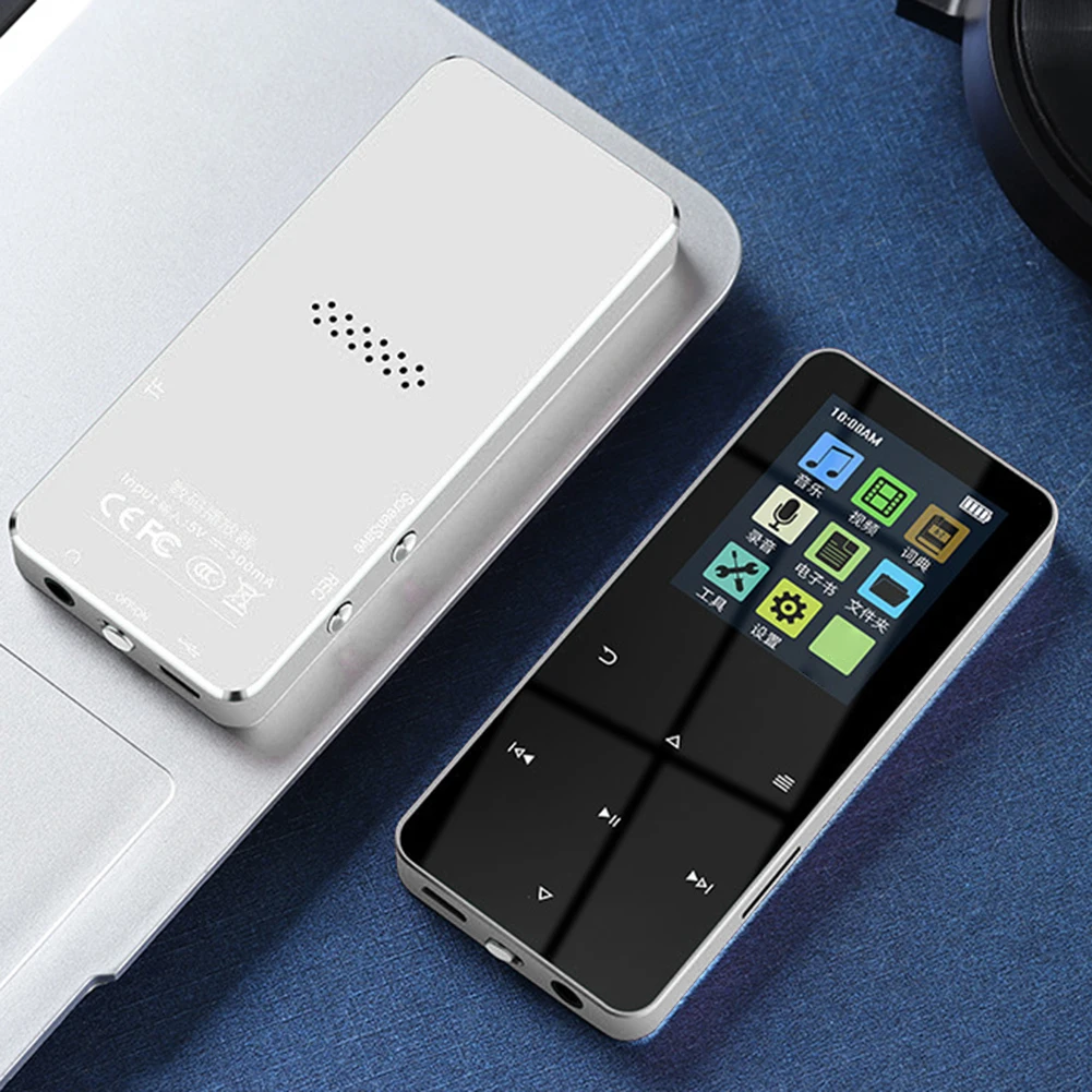 タッチスクリーン付きポータブル音楽プレーヤー,Bluetooth互換音楽プレーヤー,5.0, 80GB, 1.8インチ,300mahバッテリー,mp3,子供と大人