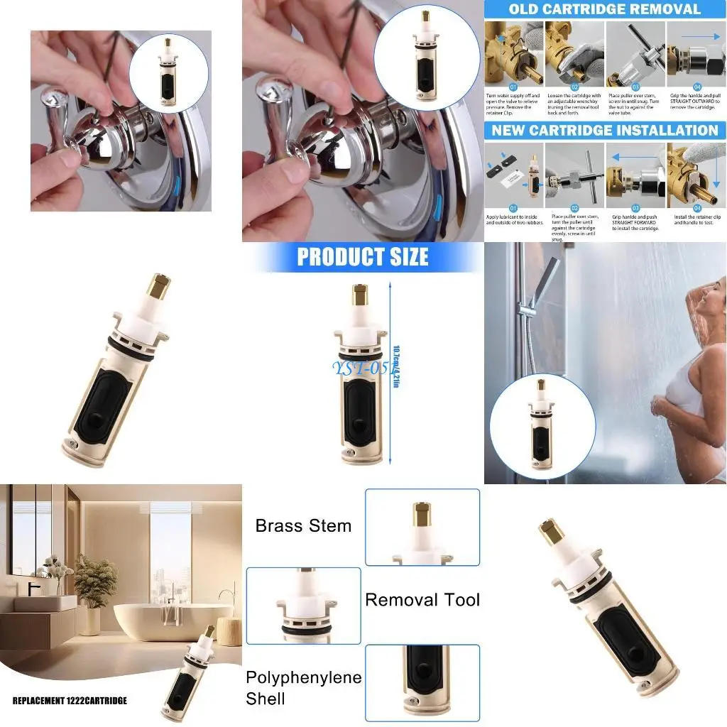 

E15A Faucet Replacement Brass Cartridge Replacement Cartridge Easily to Install