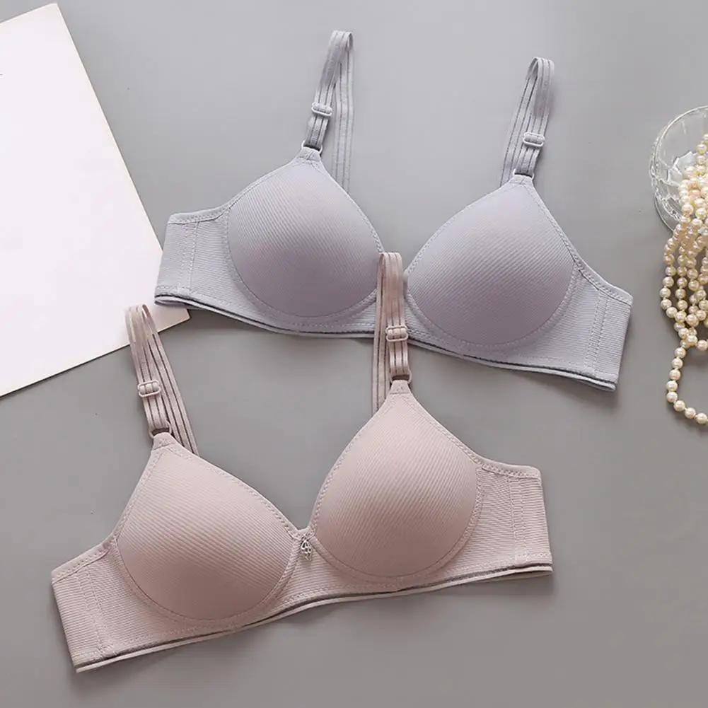 Lightweight Breathable Bra Breathable V Neck Push Up Bra with Adjustable Straps for Women Thin Padded No Steel Ring for Comfort