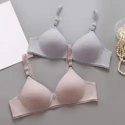 Lightweight Breathable Bra Breathable V Neck Push Up Bra with Adjustable Straps for Women Thin Padded No Steel Ring for Comfort