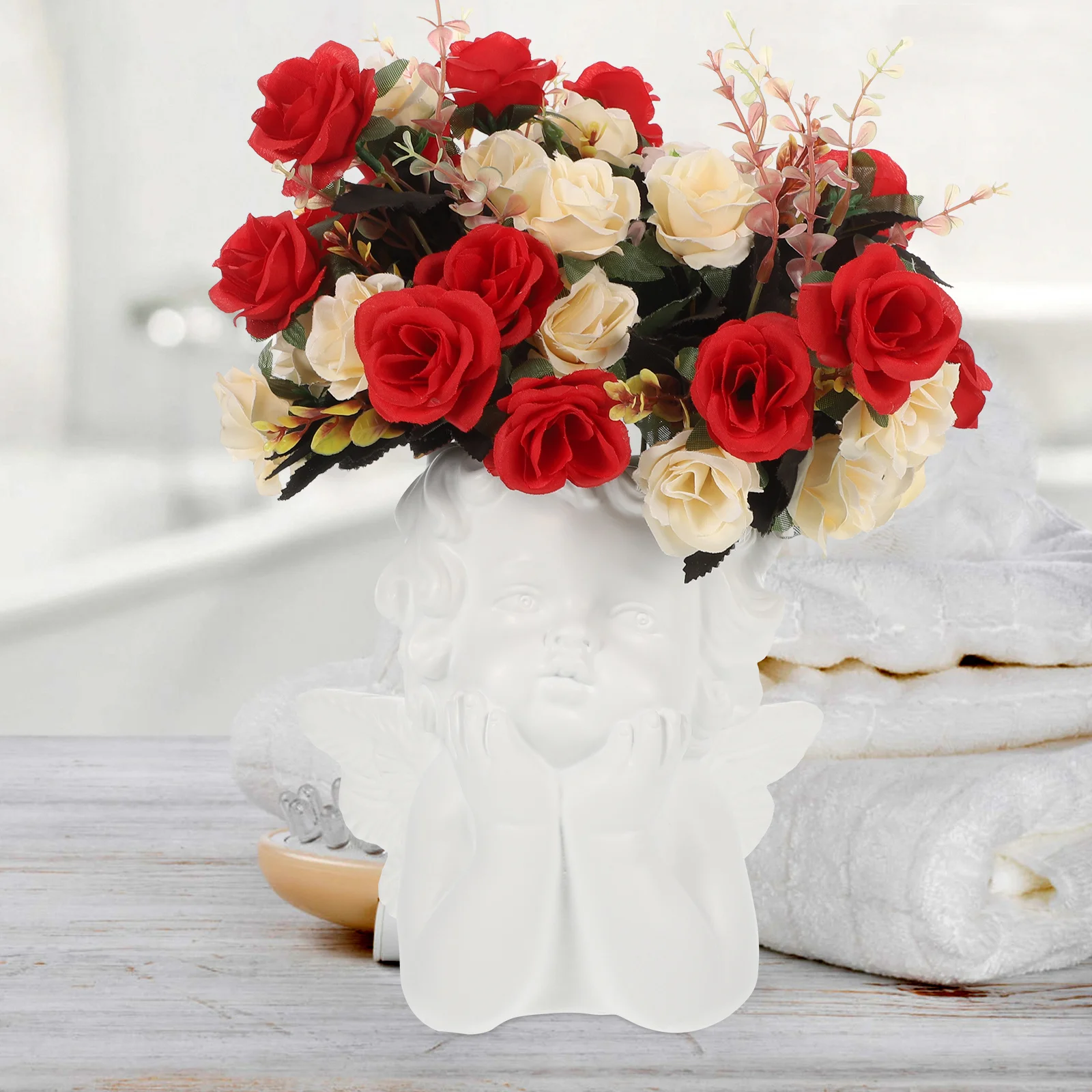 

Angel Cherub Resin Flower Pot Lightweight Planter Pot for Indoor Outdoor Garden Decoration Succulent Plant Planter