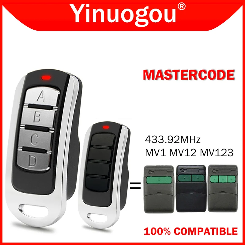 MASTERCODE MV1 MV12 MV123 Garage Door Remote Control Duplicator 433.92MHz Rolling Code MASTERCODE Remote Control for Garage Door