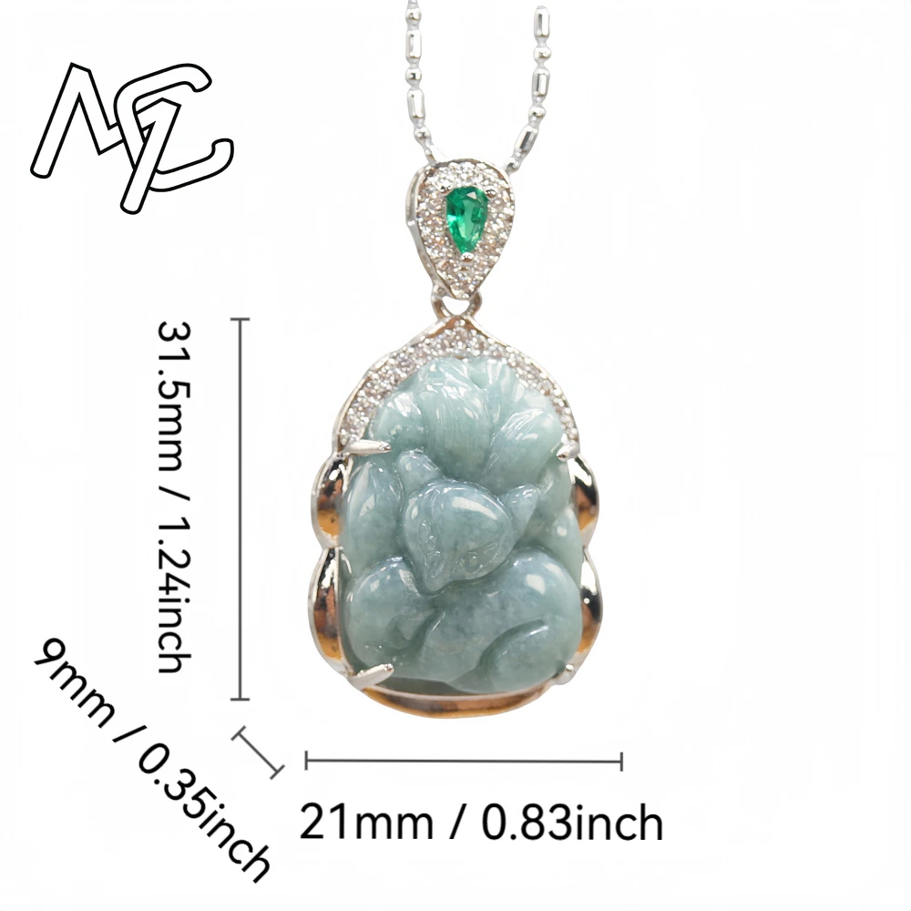 925 الفضة البطانة البورمية اليشم قابل للتعديل زهرة القرع عقد بحلية متدلية على شكل فراشة خاتم الزمرد الوردي الطبيعي الأخضر النساء مجوهرات مخصصة