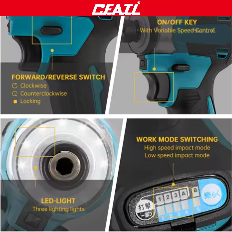 

Fit Makita DTD173 Brushless Electric Screwdriver Auto Repair Impact Screwdriver Batch 220N.m Electric Driver Tools For Makita18V
