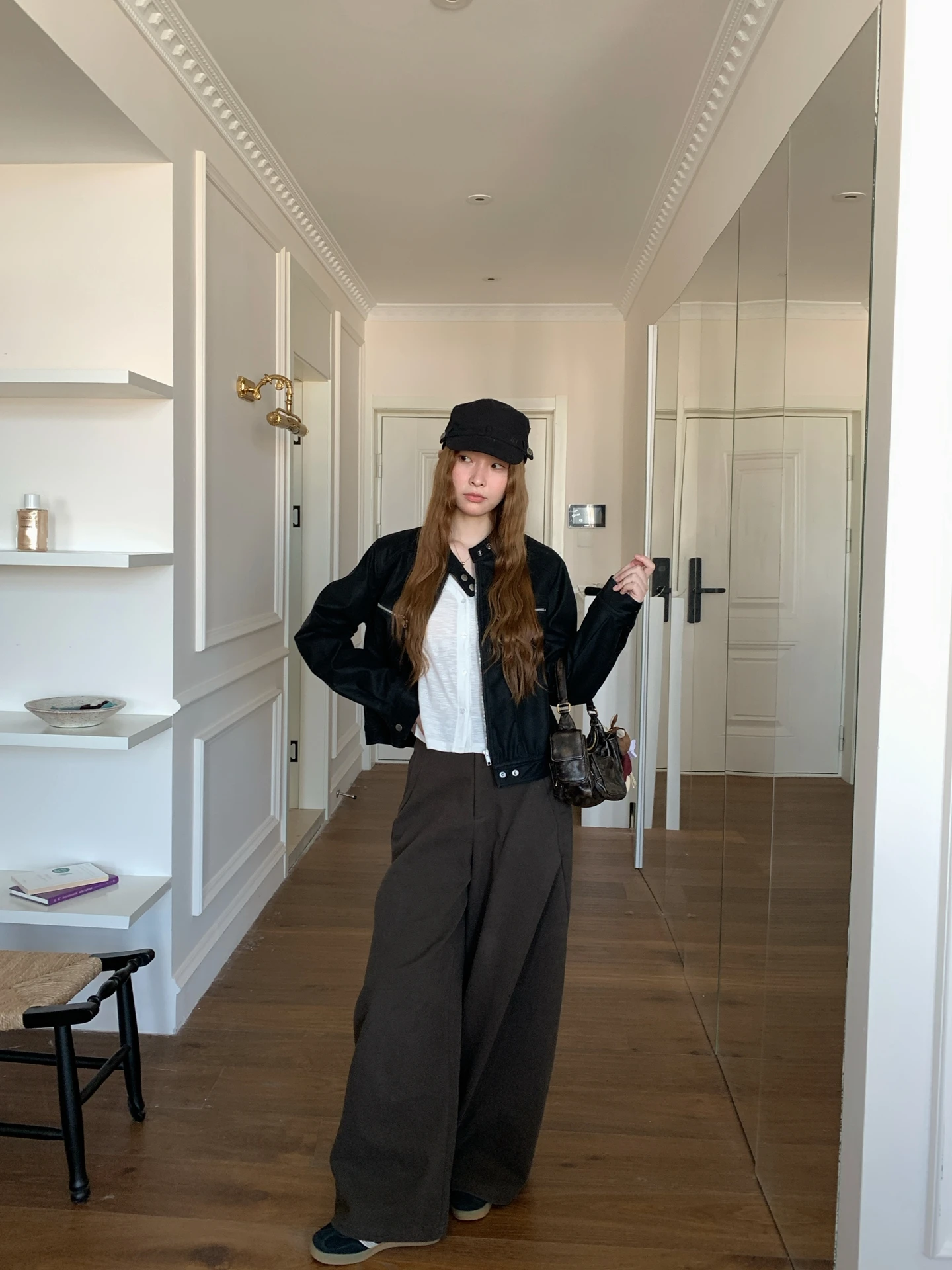 جاكيت نسائي جديد بتصميم أمريكي كلاسيكي للعمل من Heygirl، جاكيت طيران متنوع الألوان، معطف قصير من البولي يوريثان بقصة مستقيمة للخريف.