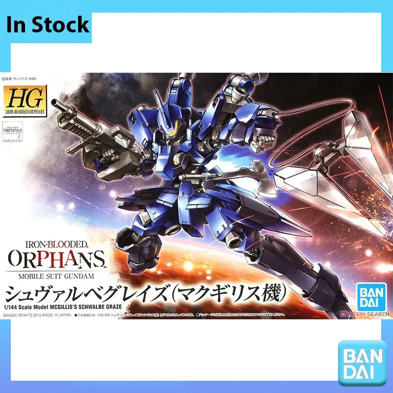 Bandai 100% Genuine Gundam Model Kit HG IBO 1/144 Mcgillis Schwalbe Graze Anime Action Figure Collection Assembly Model Toy Gift