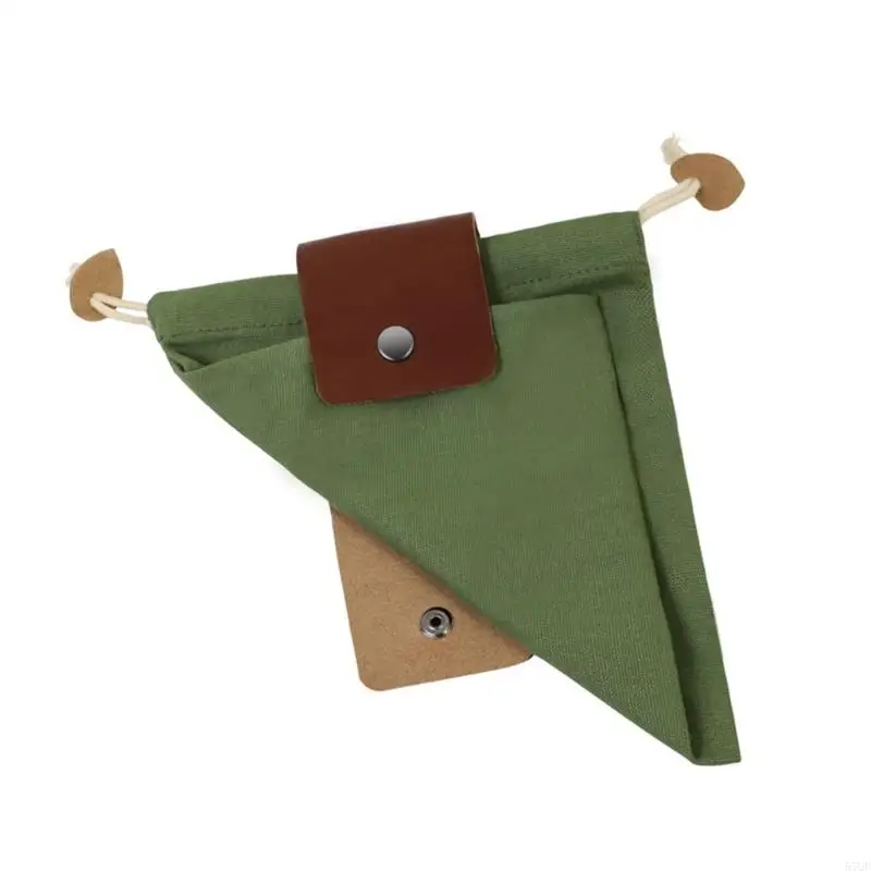 57QF Foraging Hiking Waist Pack Leather Foldable Waxed Canvas Mushroom Belt Bag for Outdoor Camping and