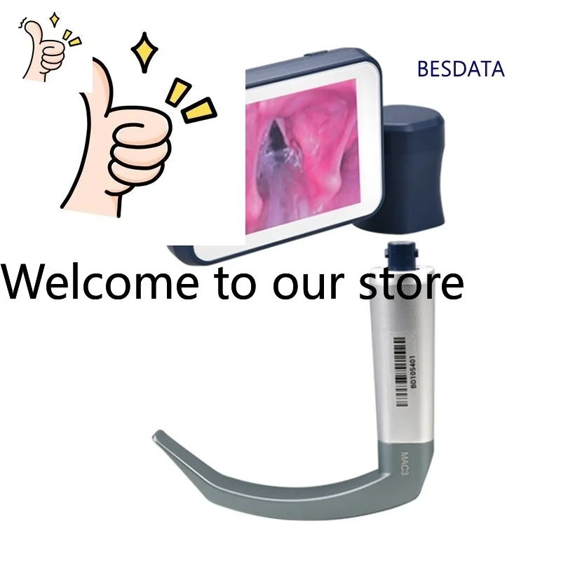 BESDATA Reusable Rigid Intubation Smart Digital Video Laryngoscopy Replacement Video Laryngoscope With Camera