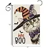 Boo Cat Halloween Garden Flag Double Sided Yard Decor 12x18In jjp