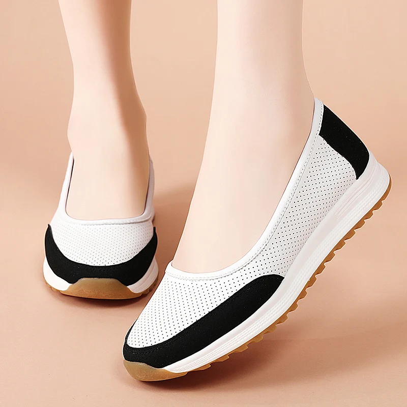 Women Breathable Mesh Flat Loafers Slip-On Casual Shoes Summer Lightweight Comfortable Walking Sneakers Ladies Footwear 35-41