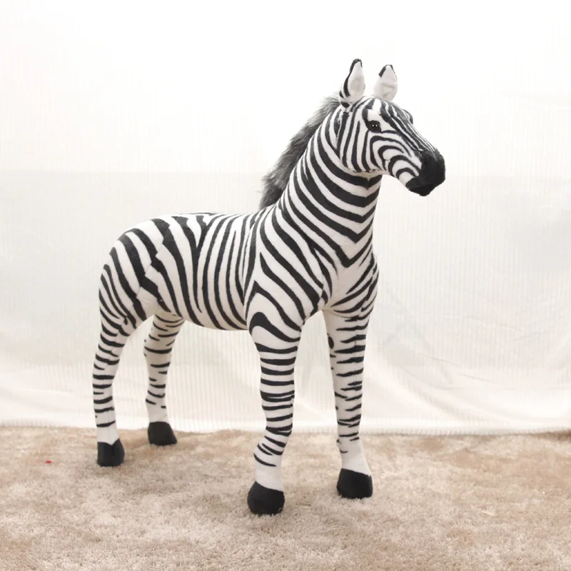 

90cm Large Pretty Standing Zebra lively Simulated Stuffed Animals can ride model Kids mount decorat Plush doll Children toy gift