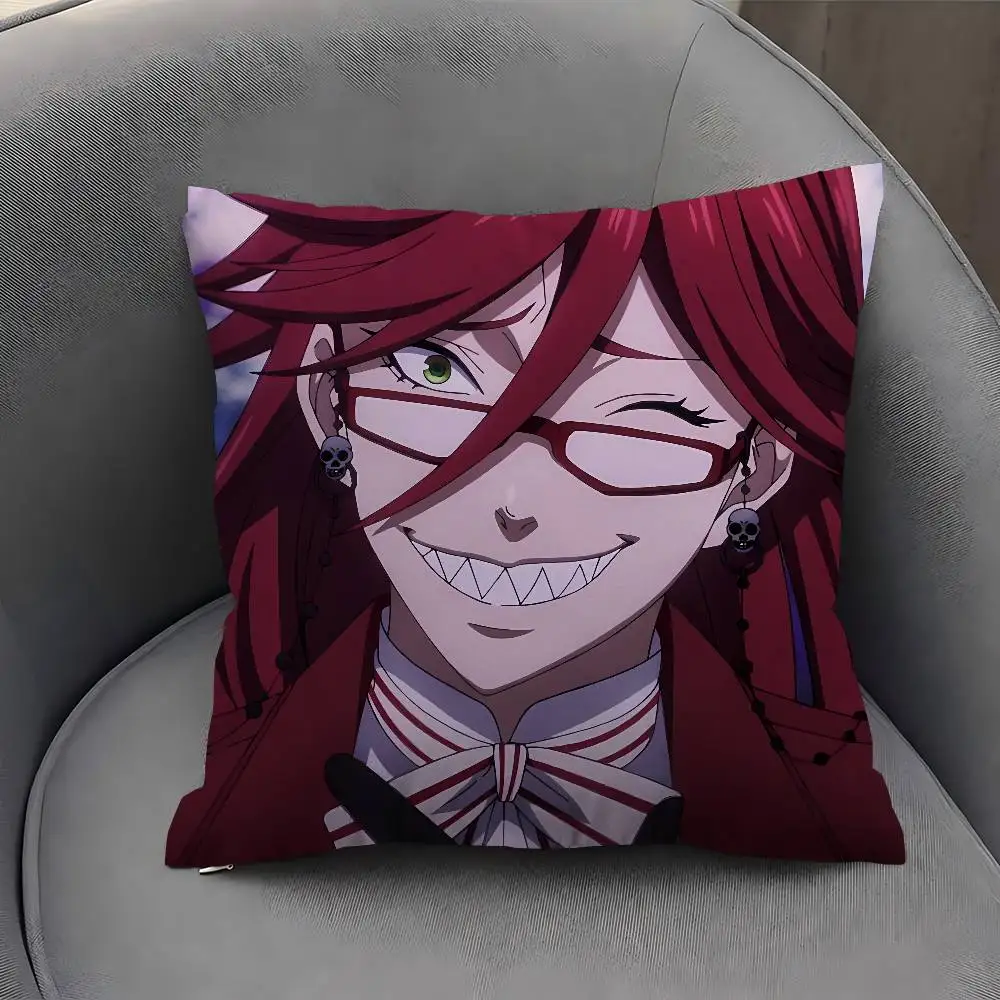 Black Butler Grell Sutcliff Personalized Pillow Cover Kids Bedroom Wild Party Decor Pillowcase Kid Birthday Shower Gift - view 4