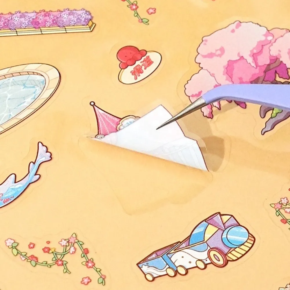 

New Cute Capybara 3D Scenery Stickers 6 Scene 12 Sheets PET Miniature Scene Sticker Large Size Stacking Sticker Book Birthday