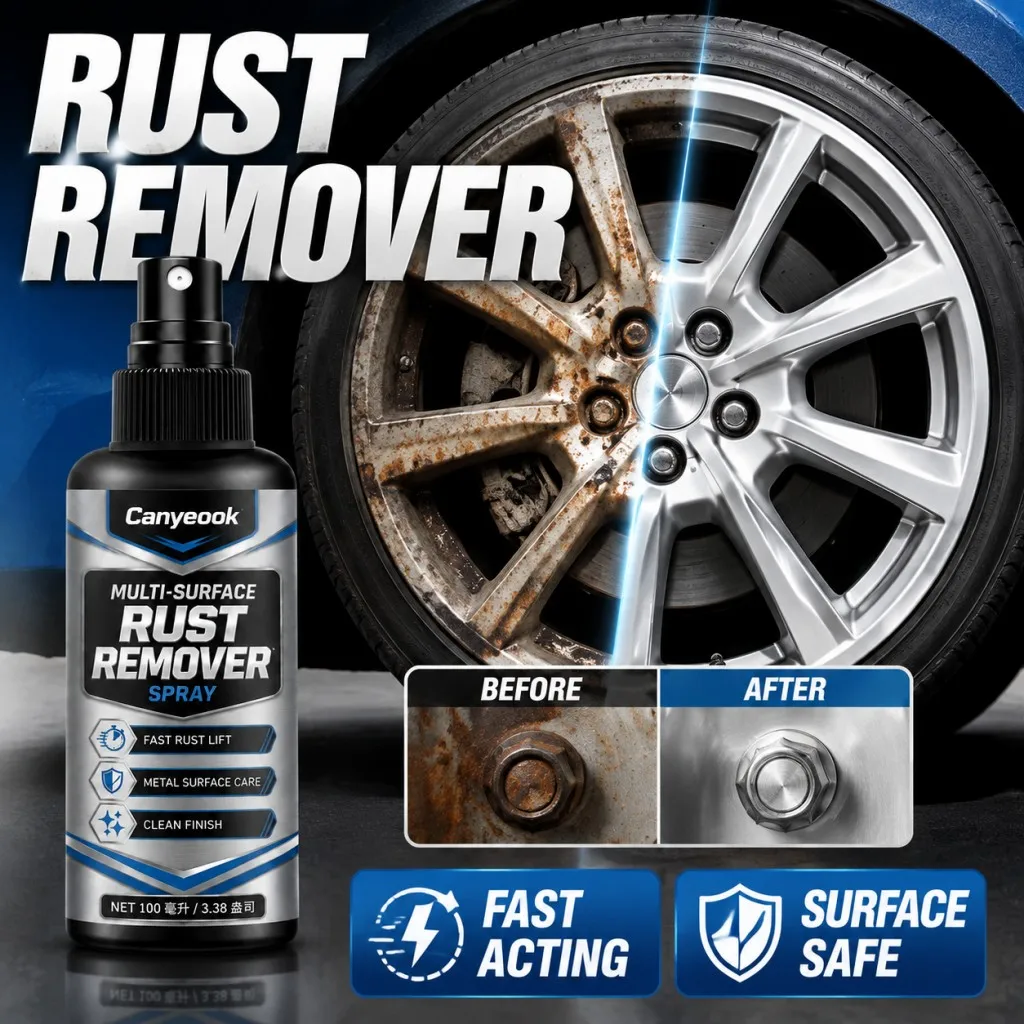 CANYEOOK Multi Surface Rust Remover 100ml Remove Rust Stains Fast Acting Safe for Metal Car Tile Home No Damage