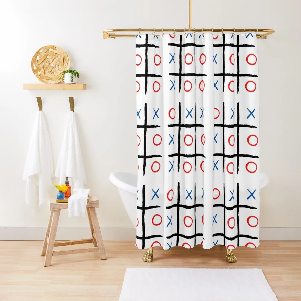 

Tic-Tac-Toe XO Game Art! Shower Curtain Bathroom Box Shower For Bathroom Bathroom Fabric For Shower Curtain