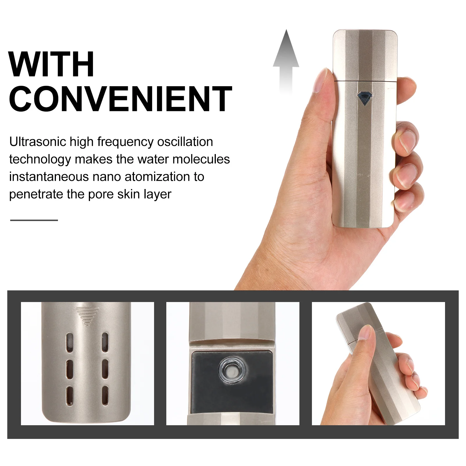 

Slide Spray Face Sprayer Mist Portable Moisturizing Travel Facial Humidifier Sliding
