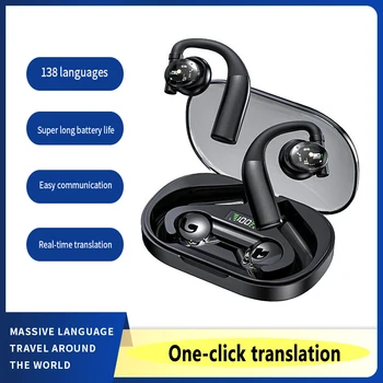 Ear-mounted smart wireless Bluetooth translation headset multi-language translation earbuds simultaneous translation equipment