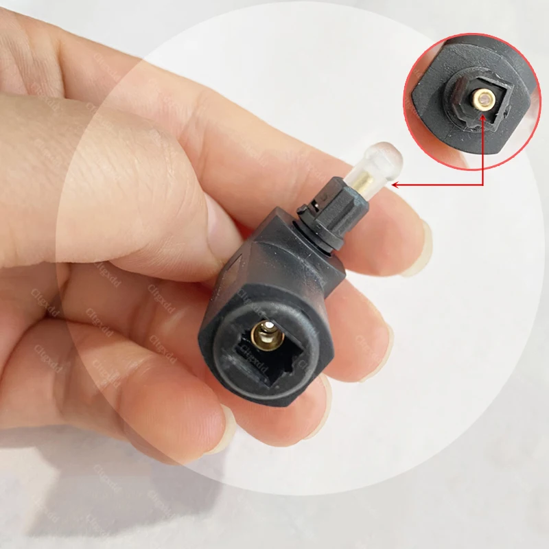 360 ° Drehbarer Toslink Optischer Audio-Adapter SPDIF Quadratische Buchse zu Mini 3,5mm Stecker Glasfaser-Verbinder für TV-Soundbar-Verstärker – Detail 8