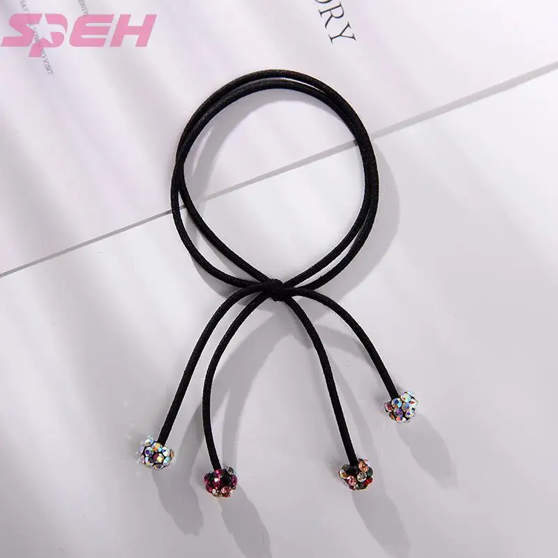 fashion new head rope Korean version small fresh and lovely hair rope high elastic color ball head rope manufacturer wholesale