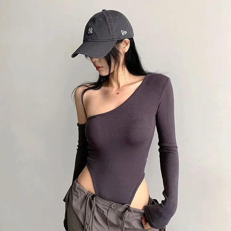 Bodysuit mit Strasssteinen für Damen, mittellang, knielang, bequem, atmungsaktiv, leicht, weich, schlicht, einfarbig, solide Basis-Unterbekleidung, sexy