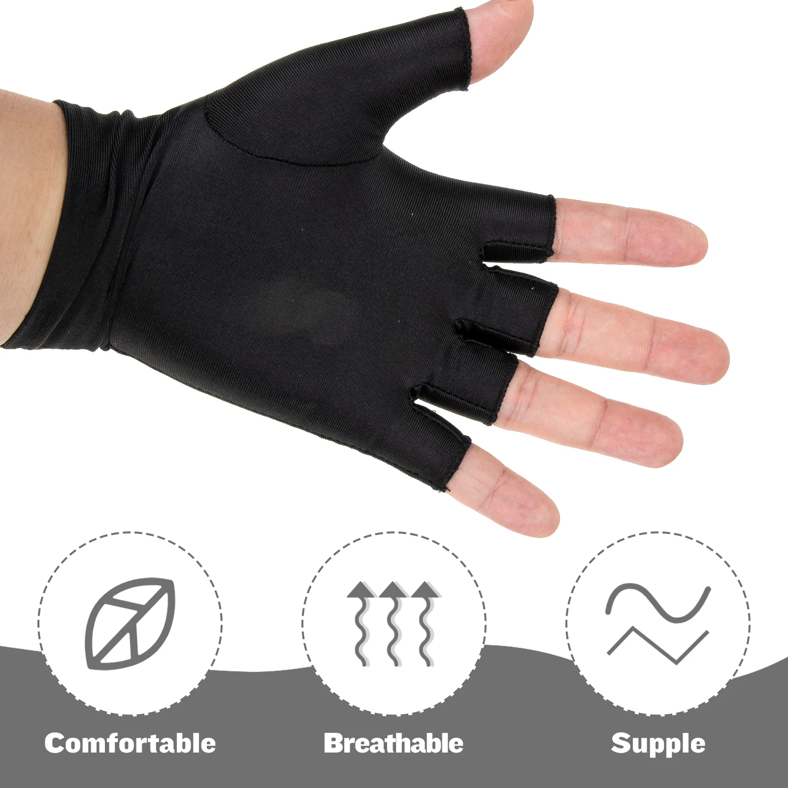 

5pcs Women'S Sun Protection Driving Gloves Breathable Half Finger Cycling Shock Absorbing For Outdoor Hiking Jogging Non Slip