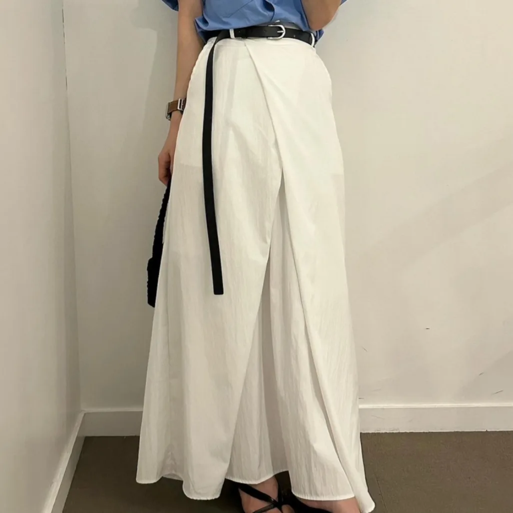 Schlankmachender Midirock mit hoher Taille für Frauen, bezauberndes Vintage-Design, vielseitiges koreanisches Sle-Pendler-Wärme-Polyesterfaser