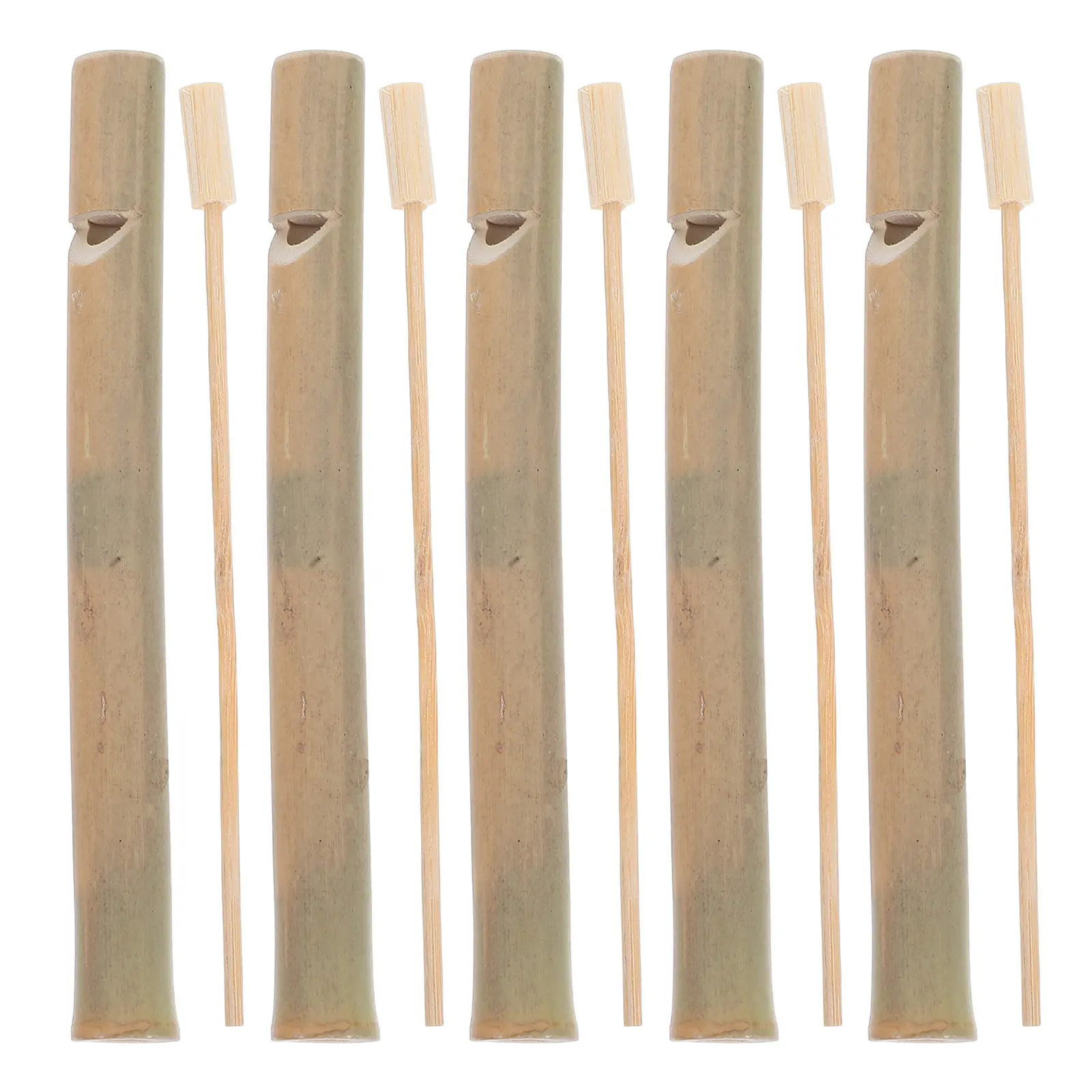5Pcs Bamboo Bird Whistle Melodious Simulation Flute Lightweight Portable for Outdoor Use Bird Watching Training