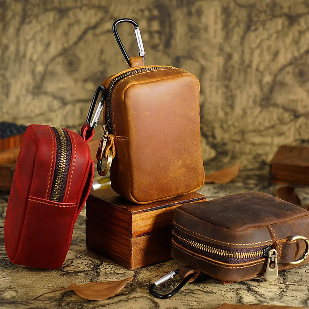 Leather Storage Bag, Coin Purse, Cardholder, Belt bag, Waist Bag, Running Sports Mini Pouch, Casual Outdoor Bag
