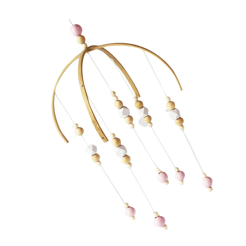 

Wooden Bead Wind Chime Kids Room Photography Props Decoration Bed Bell Beads Hanging Pendant Wall Baby